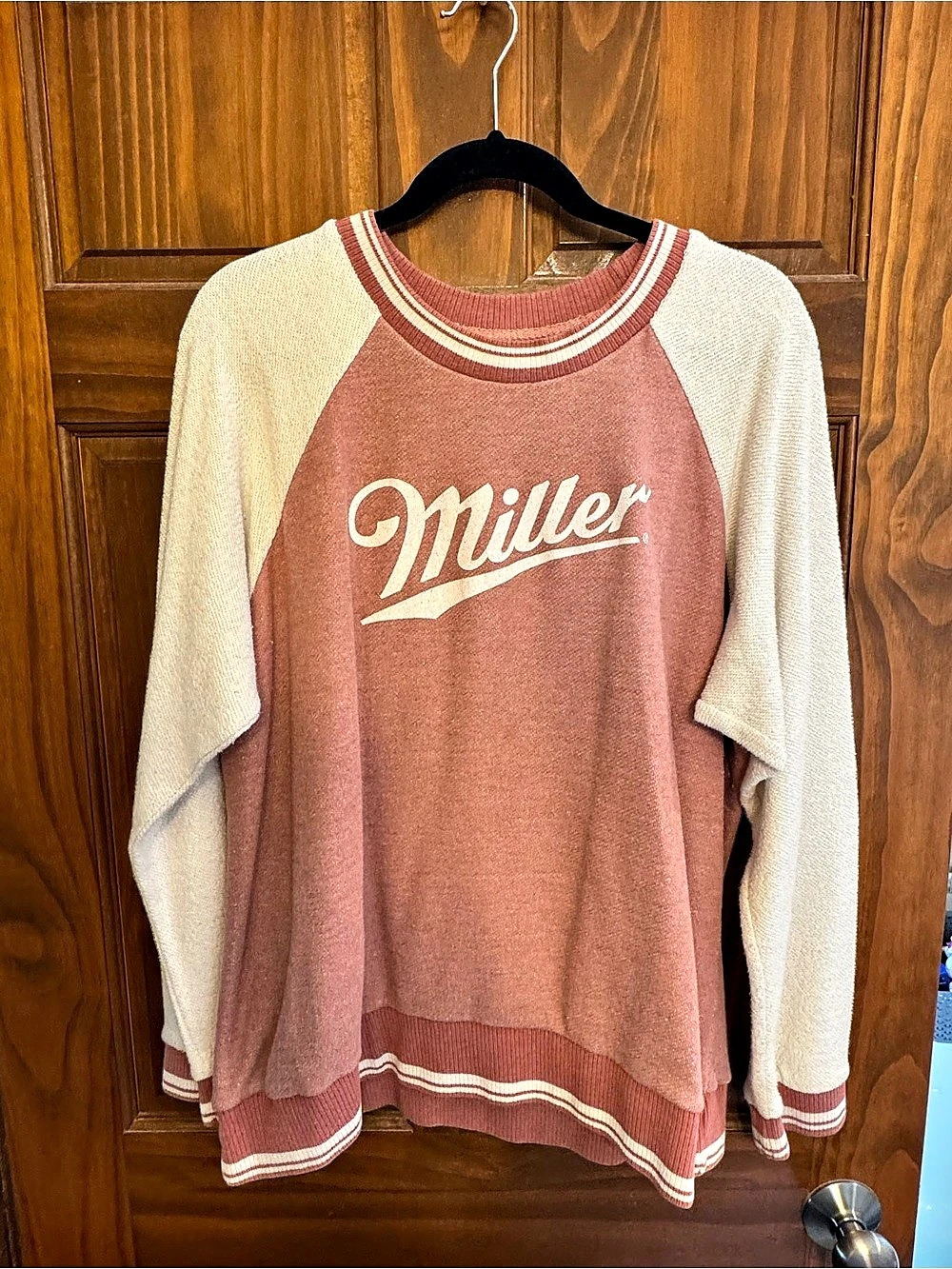 Miller Beer Project Social T Sweatshirt XXL Pink Cream Vintage Style